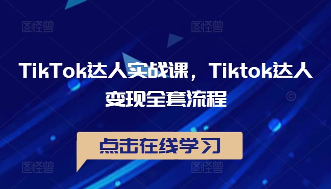 TikTok达人实战课，Tiktok达人变现全套流程-沐羽项目网