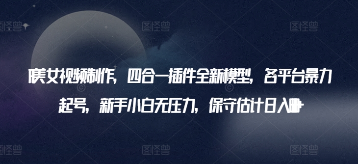AI美女视频制作，四合一插件全新模型，各平台暴力起号，新手小白无压力，保守估计日入600+-沐羽项目网