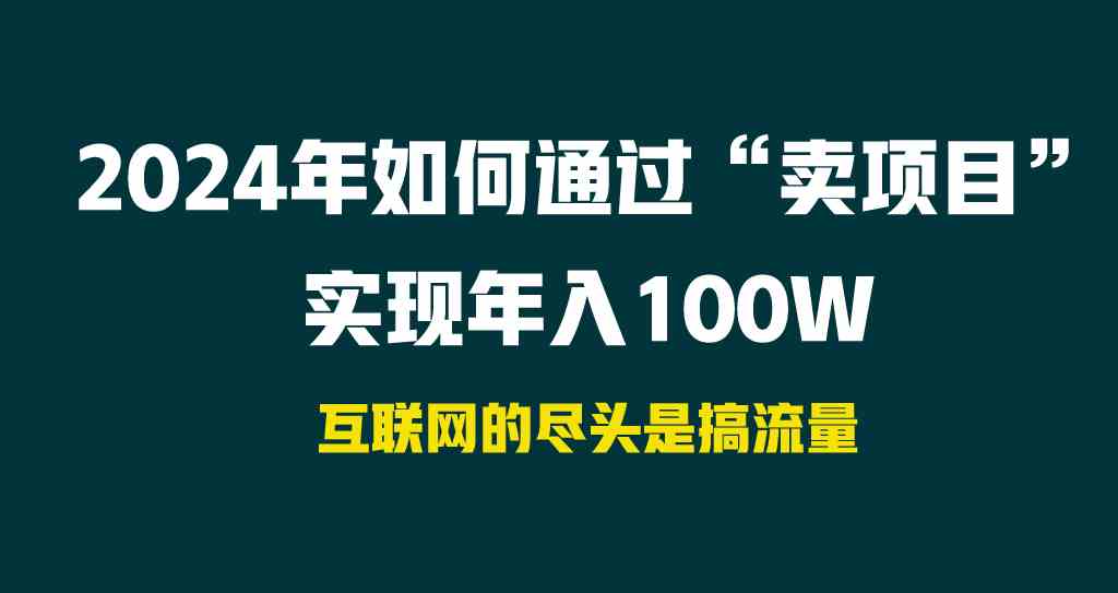 （9147期） 2024年如何通过“卖项目”实现年入100W-沐羽项目网