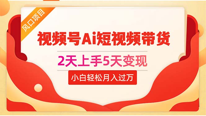 （10807期）2天上手5天变现视频号Ai短视频带货0粉丝0基础小白轻松月入过万-沐羽项目网