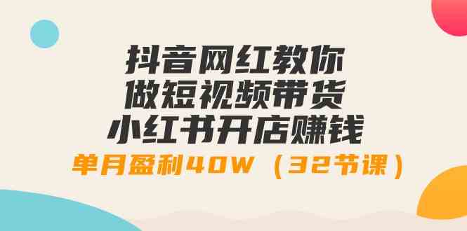 （9135期）抖音网红教你做短视频带货+小红书开店赚钱，单月盈利40W（32节课）-沐羽项目网