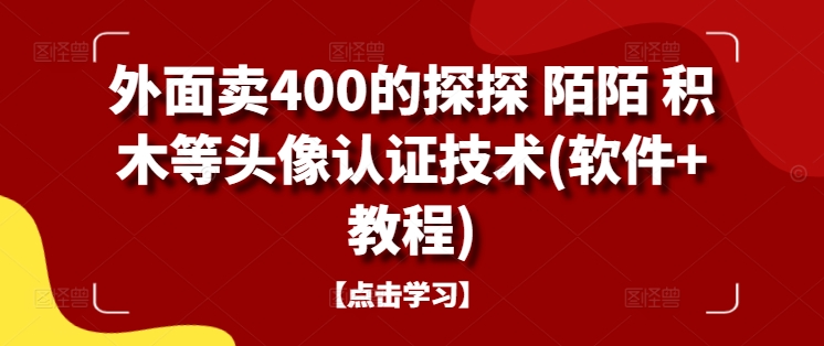 外面卖400的探探 陌陌 积木等头像认证技术(软件+教程)-沐羽项目网