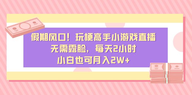 假期风口！玩梗高手小游戏直播，无需露脸，每天2小时，小白也可月入2W+-沐羽项目网