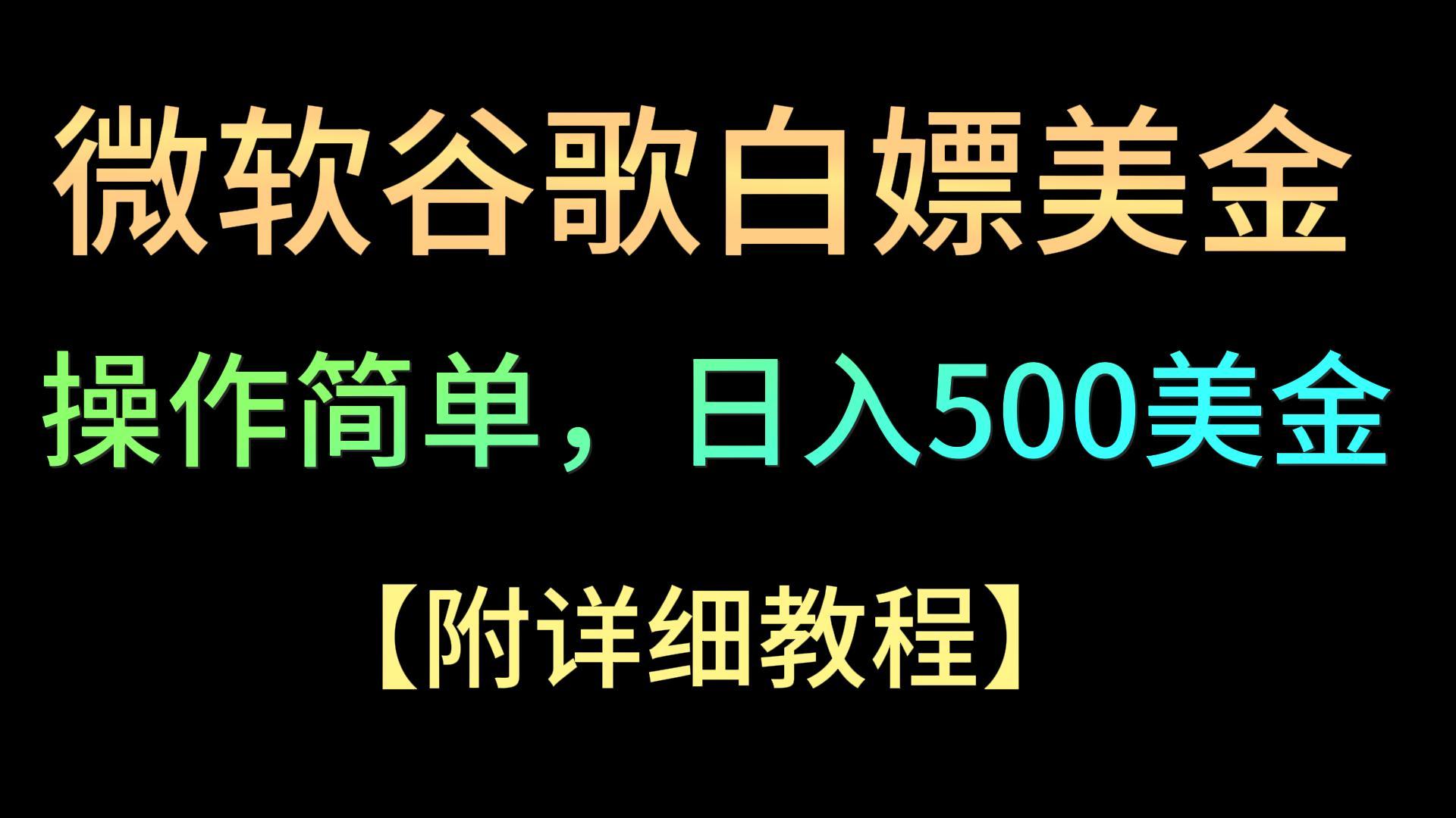 微软谷歌项目3.0，轻松日赚500+美金，操作简单，小白也可轻松入手！-沐羽项目网