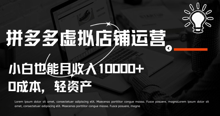 拼多多虚拟店铺运营小白也能月收入10000+-沐羽项目网