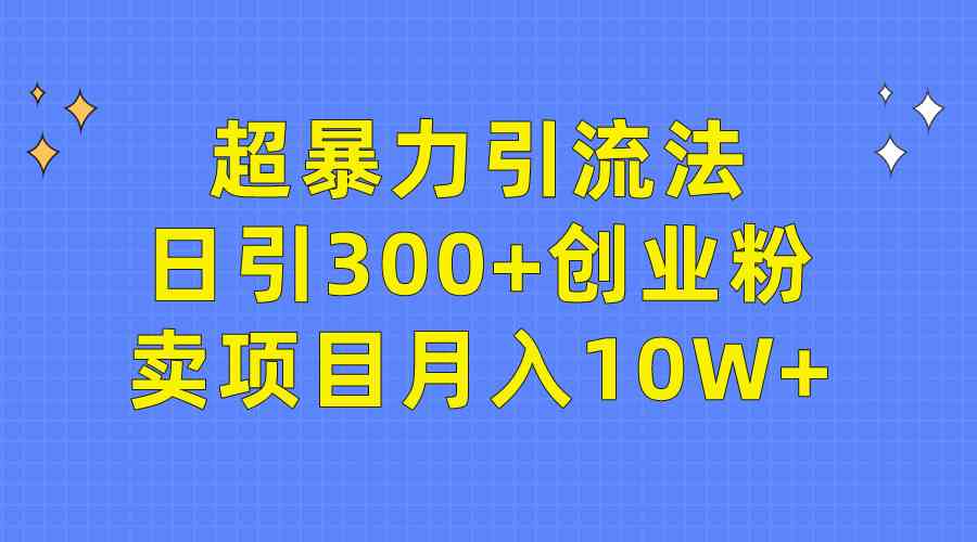 （9954期）超暴力引流法，日引300+创业粉，卖项目月入10W+-沐羽项目网