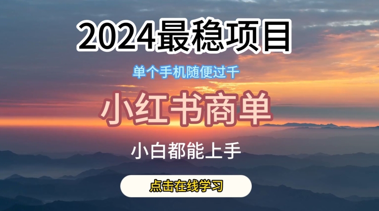 2024最稳蓝海项目，小红书商单项目，没有之一-沐羽项目网