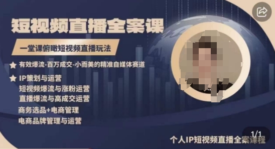 高品质IP短视频直播全案课程，一堂课俯瞰短视频直播玩法-沐羽项目网