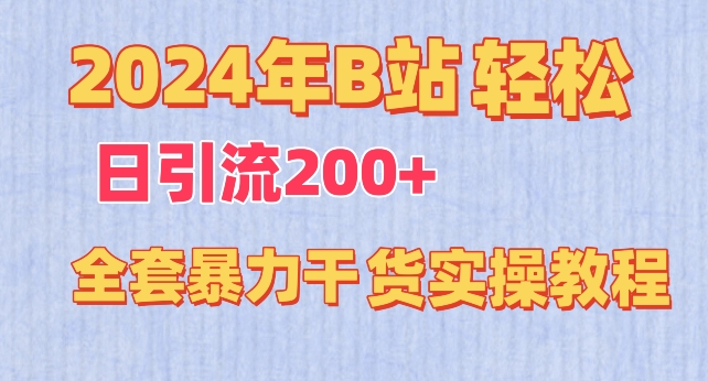 2024年B站轻松日引流200+的全套暴力干货实操教程-沐羽项目网