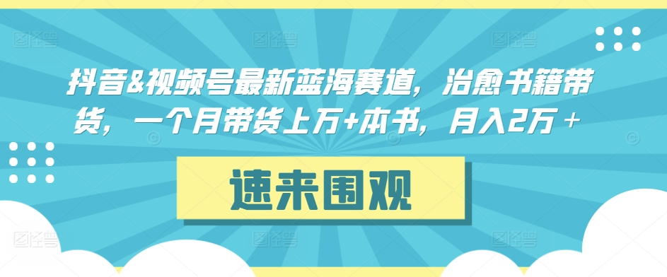 抖音&视频号最新蓝海赛道，治愈书籍带货，一个月带货上万+本书，月入2万＋-沐羽项目网