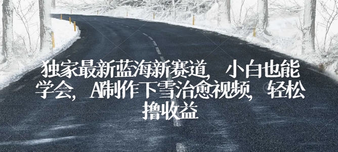 独家最新蓝海新赛道，小白也能学会，AI制作下雪治愈视频，轻松撸收益-沐羽项目网