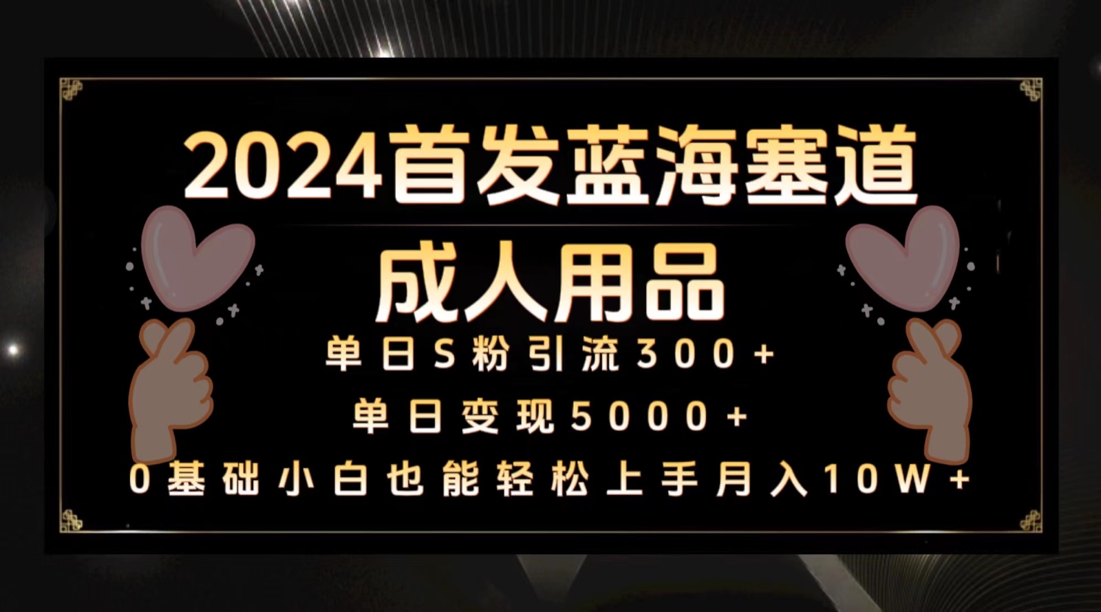 2024首发蓝海塞道成人用品，月入10W+保姆教程-沐羽项目网