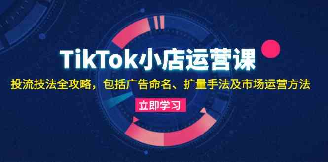 TikTok小店运营课：投流技法全攻略，包括广告命名 扩量手法及市场运营方法-沐羽项目网