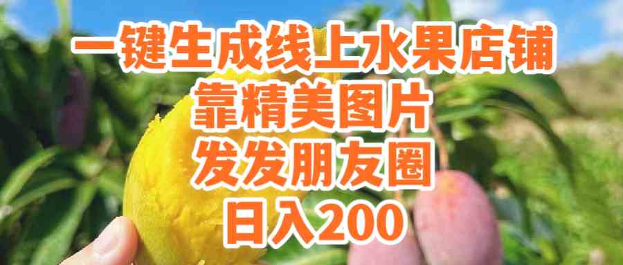 (9467期）一键生成线上水果店，靠精美图片发发朋友圈，也能日入200-沐羽项目网