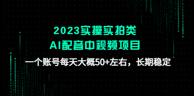 2023实操实拍类AI配音中视频项目，一个账号每天大概50+左右，长期稳定-沐羽项目网
