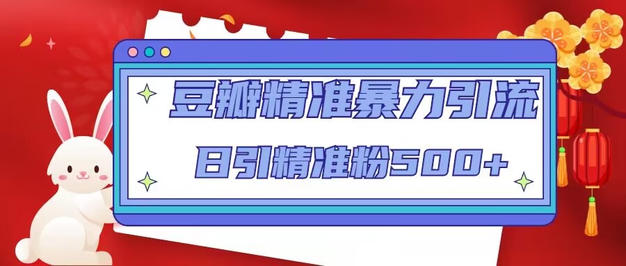 豆瓣精准暴力引流，日引精准粉500+【12视频课】-沐羽项目网