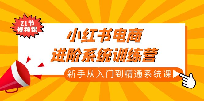 小红书电商进阶系统训练营：新手从入门到精通系统课（21节视频课）-沐羽项目网