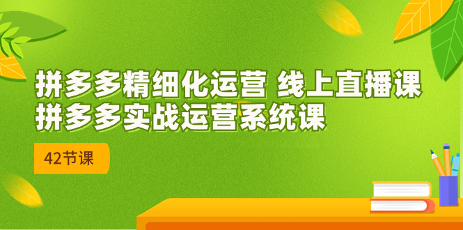2023年8月新课-拼多多精细化运营 线上直播课：拼多多实战运营系统课-42节-沐羽项目网