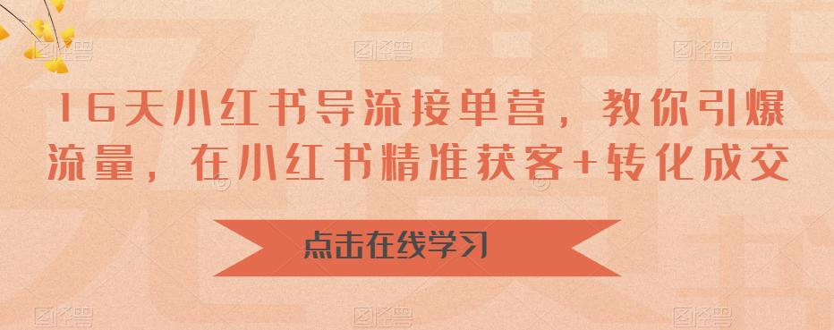16天-小红书 导流接单营，教你引爆流量，在小红书精准获客+转化成交-沐羽项目网