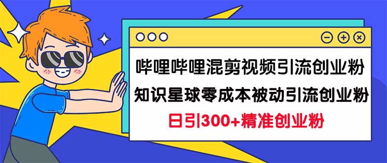 哔哩哔哩混剪视频引流创业粉日引300+知识星球零成本被动引流创业粉一天300+-沐羽项目网
