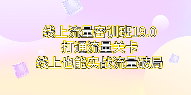 线上流量密训班19.0，打通流量关卡，线上也能实战流量破局-沐羽项目网