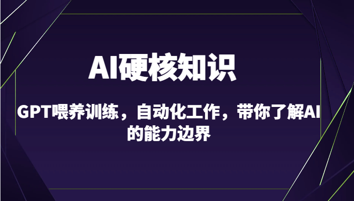 AI硬核知识-GPT喂养训练，自动化工作，带你了解AI的能力边界（10节课）-沐羽项目网