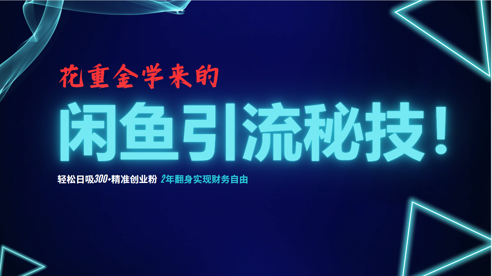 （12887期）花重金学来的闲鱼引流秘技！轻松日吸300+精准创业粉，每天躺赚5000+，2…-沐羽项目网