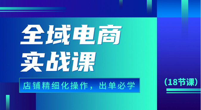 全域电商实战课，个人店铺精细化操作流程，出单必学内容（18节课）-沐羽项目网