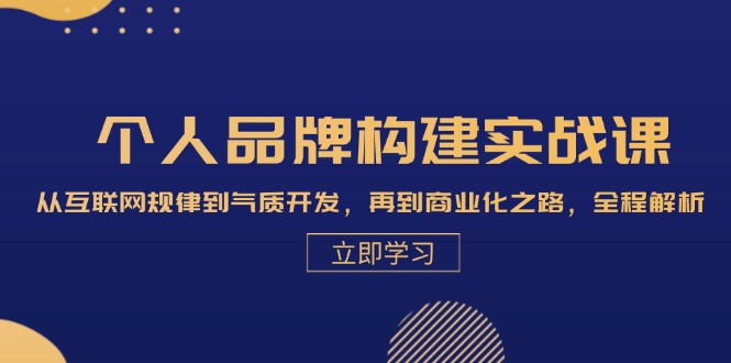 个人品牌构建实战课：从互联网规律到气质开发，再到商业化之路，全程解析-沐羽项目网