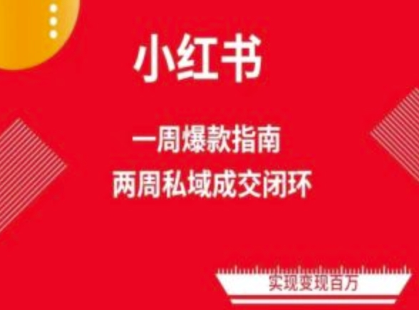 爆款小红书免费流量体系课程(两周变现)，小红书电商教程-沐羽项目网