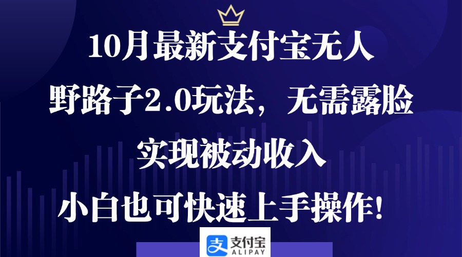（12824期）10月最新支付宝无人野路子2.0玩法，无需露脸，实现被动收入，小白也可…-沐羽项目网