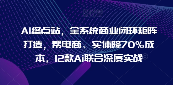 Ai终点站，全系统商业闭环矩阵打造，帮电商、实体降70%成本，12款Ai联合深度实战-沐羽项目网