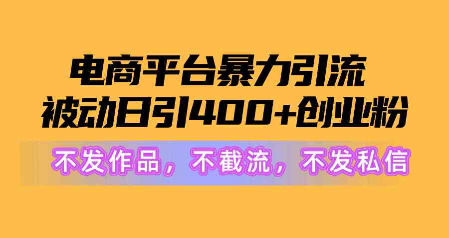（10168期）电商平台暴力引流,被动日引400+创业粉不发作品，不截流，不发私信-沐羽项目网
