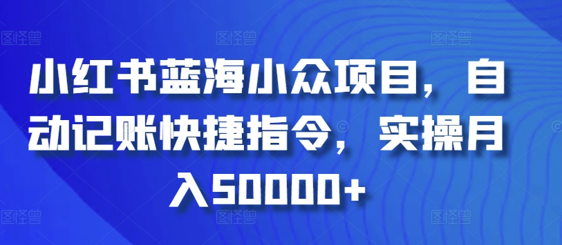 小红书蓝海小众项目，自动记账快捷指令，实操月入50000+-沐羽项目网