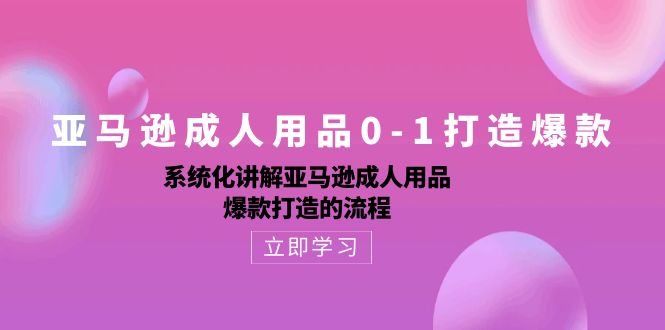 亚马逊成人用品0-1打造爆款：系统化讲解亚马逊成人用品爆款打造的流程-沐羽项目网
