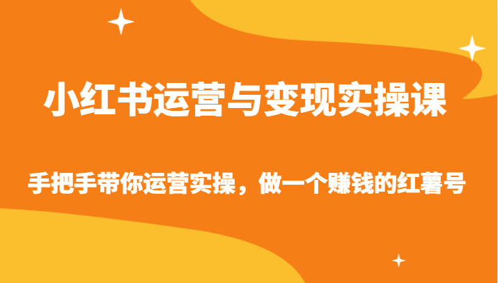 小红书运营与变现实操课-手把手带你运营实操，做一个赚钱的红薯号-沐羽项目网