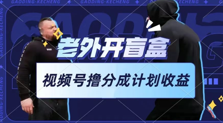 老外开盲盒视频，撸视频号分成计划收益，每天只需一小时，新手小白轻松上手-沐羽项目网