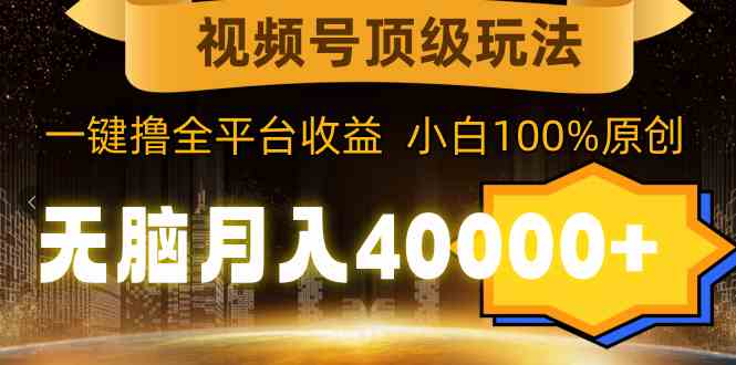 （9281期）视频号顶级玩法，无脑月入40000+，一键撸全平台收益，纯小白也能100%原创-沐羽项目网