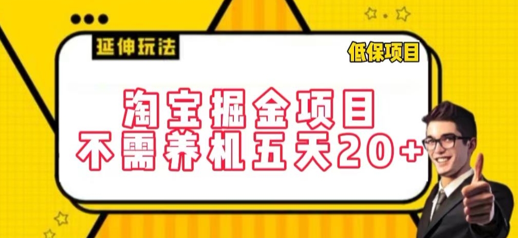 淘宝掘金项目，不需养机，五天20+，每天只需要花三四个小时-沐羽项目网