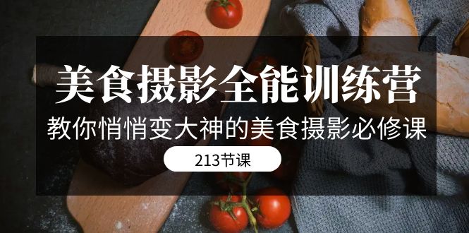 美食摄影-全能特训营，教你悄悄变大神的美食摄影必修课（8套课程-213节）-沐羽项目网