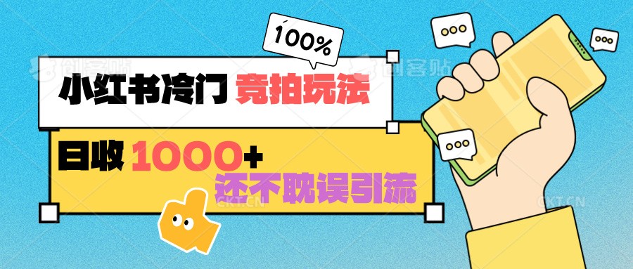 小红书冷门 竞拍玩法 日收1000+ 不耽误引流 可以做店铺 可以做私域-沐羽项目网