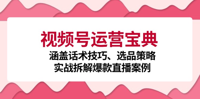 视频号运营宝典：涵盖话术技巧、选品策略、实战拆解爆款直播案例-沐羽项目网