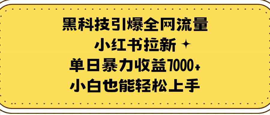 （9679期）黑科技引爆全网流量小红书拉新，单日暴力收益7000+，小白也能轻松上手-沐羽项目网