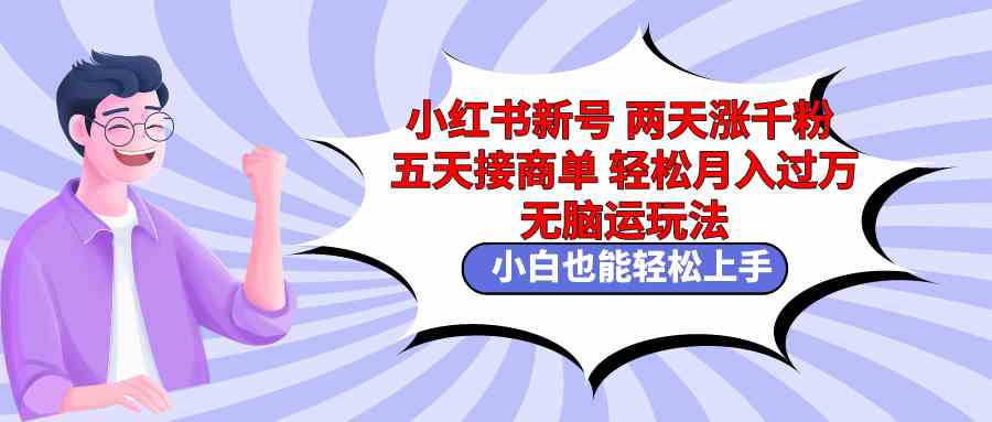 （9239期）小红书新号两天涨千粉五天接商单轻松月入过万 无脑搬运玩法 小白也能轻…-沐羽项目网