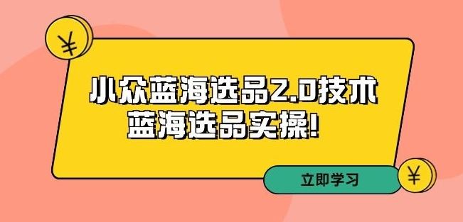 拼多多培训第33期：小众蓝海选品2.0技术-蓝海选品实操！-沐羽项目网