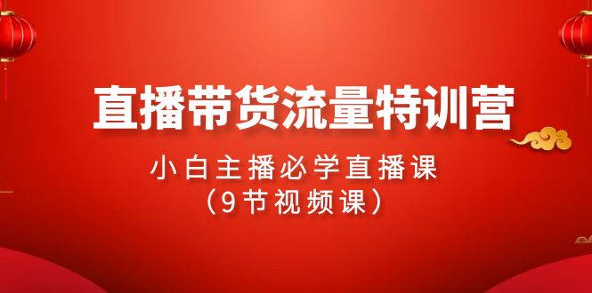 2024直播带货流量特训营，小白主播必学直播课（9节视频课）-沐羽项目网