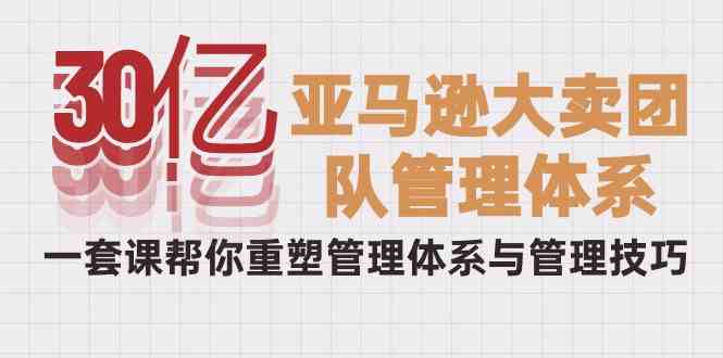 （10178期）30亿-亚马逊大卖团队管理体系，一套课帮你重塑管理体系与管理技巧-沐羽项目网