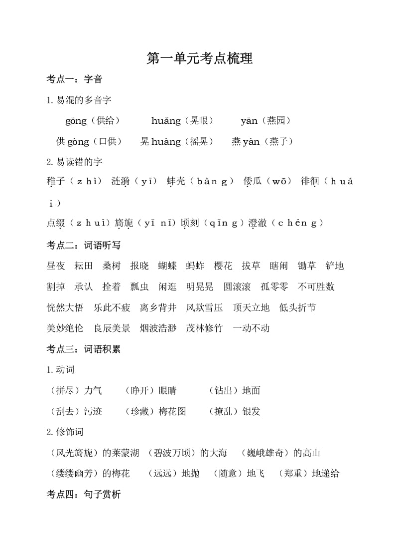 五年级数学下册第一单元考点梳理人教部编版-沐羽项目网
