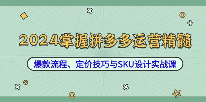 2024掌握拼多多运营精髓：爆款流程、定价技巧与SKU设计实战课-沐羽项目网