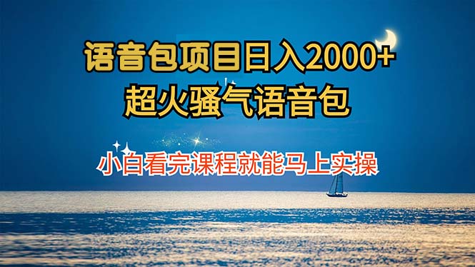 语音包项目 日入2000+ 超火骚气语音包小白看完课程就能马上实操-沐羽项目网
